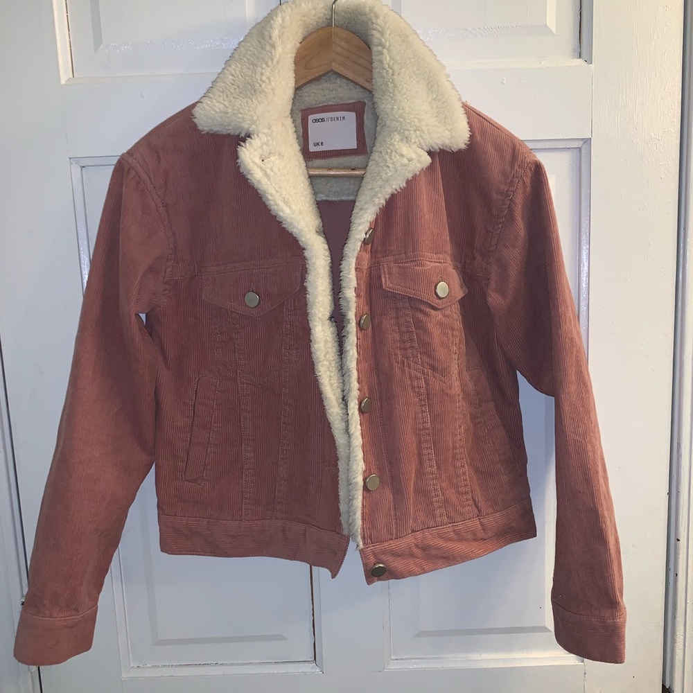 ASOS pink Sherpa lines jacket!